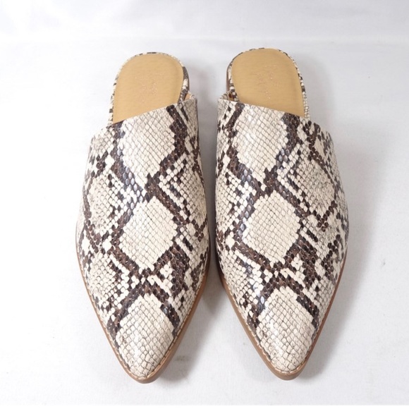 Crown Vintage Snake Python Animal Print Slides Mules faux leather NWOB Size 9 - Picture 3 of 9